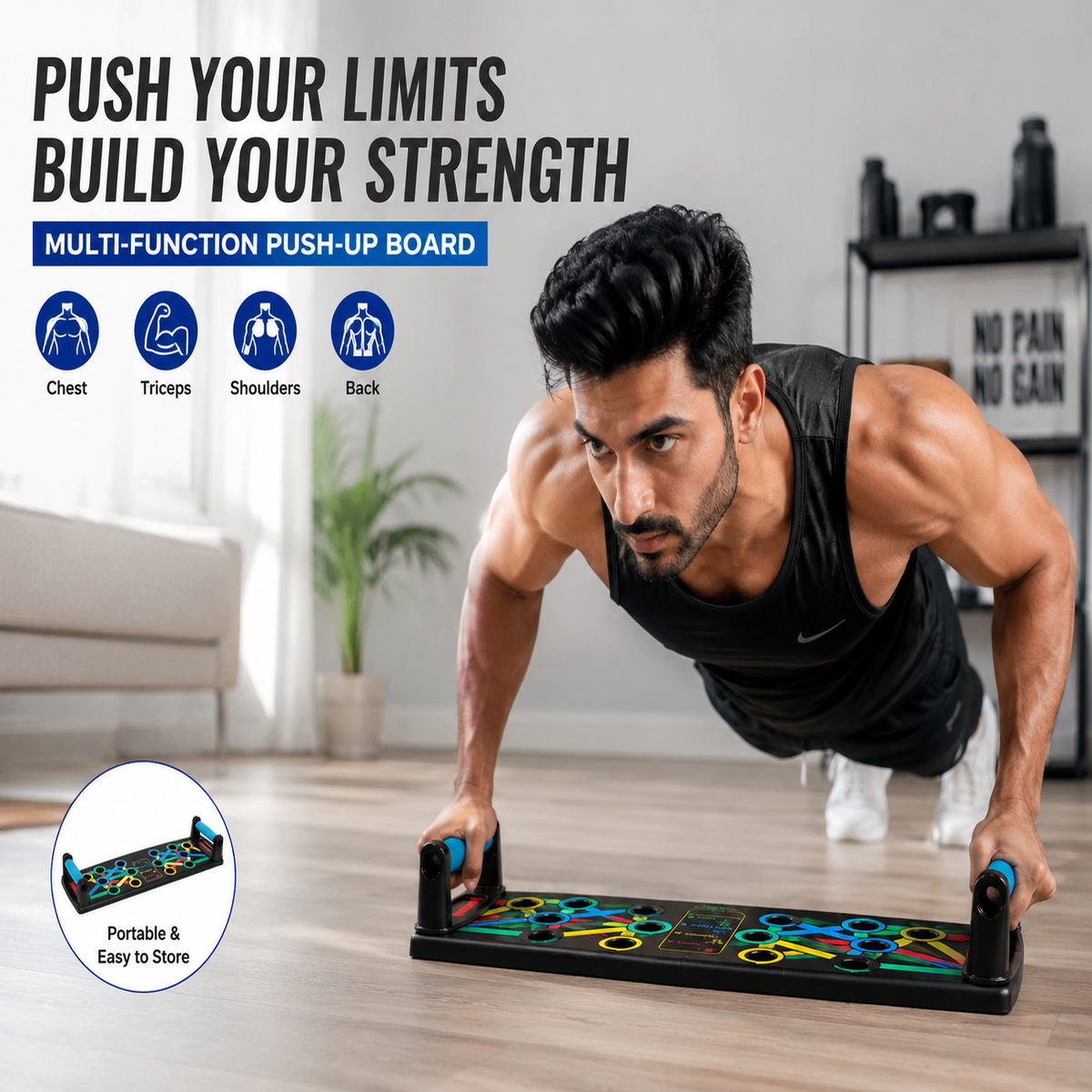 Foldable Push Up Board for Home Workout | GymGadh