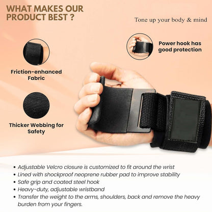 Heavy Duty Deadlift Hooks with Wrist Support